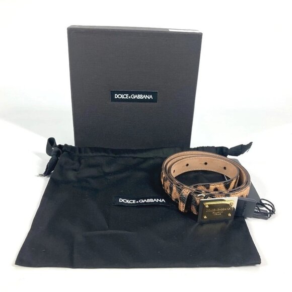 DOLCE&GABBANA Logo Leopard Leopard print Leopard belt PVC Brown/Black main image 14